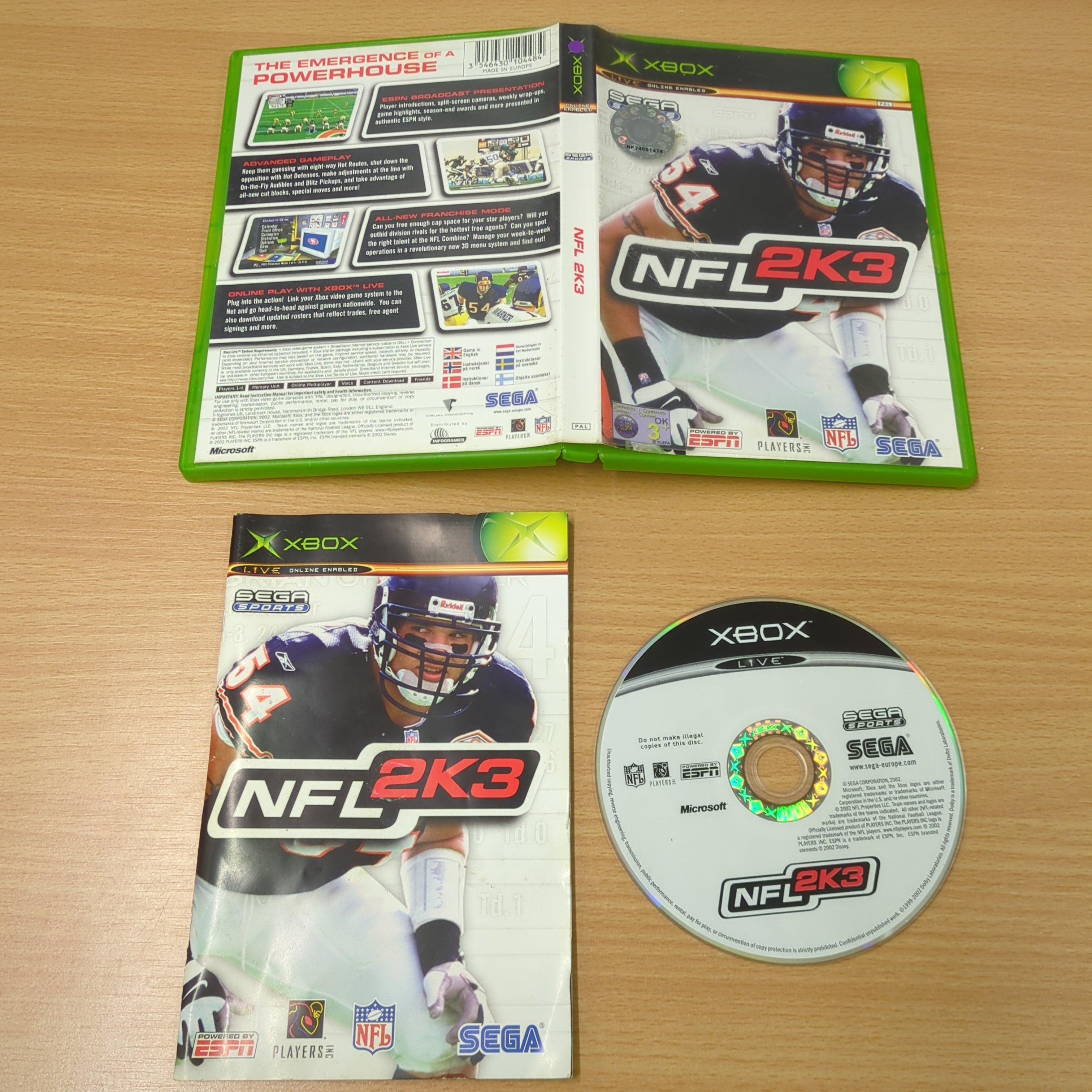 NFL 2K3 original Xbox game NFL 2K3 original Xbox game